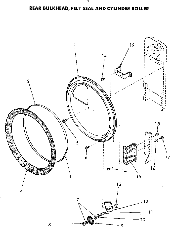 Speed Queen NE6813W43831 rear bulkhead diagram