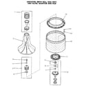 Speed Queen NA8831W33931 basket and agitator diagram