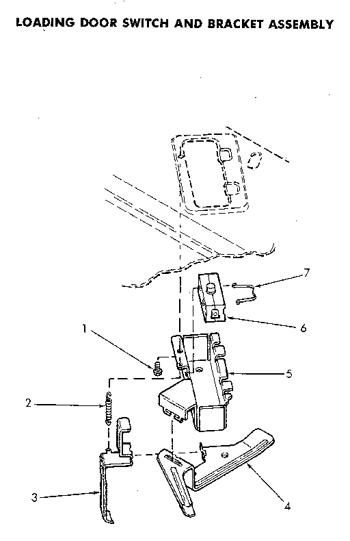Speed Queen NA3812L33638 door switch and bracket asm diagram