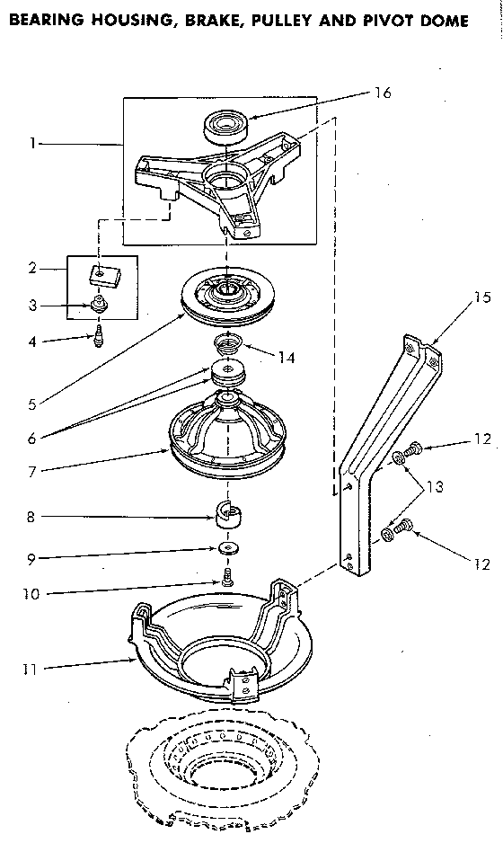 Speed Queen NA4821W33731 bearing housing and brake diagram