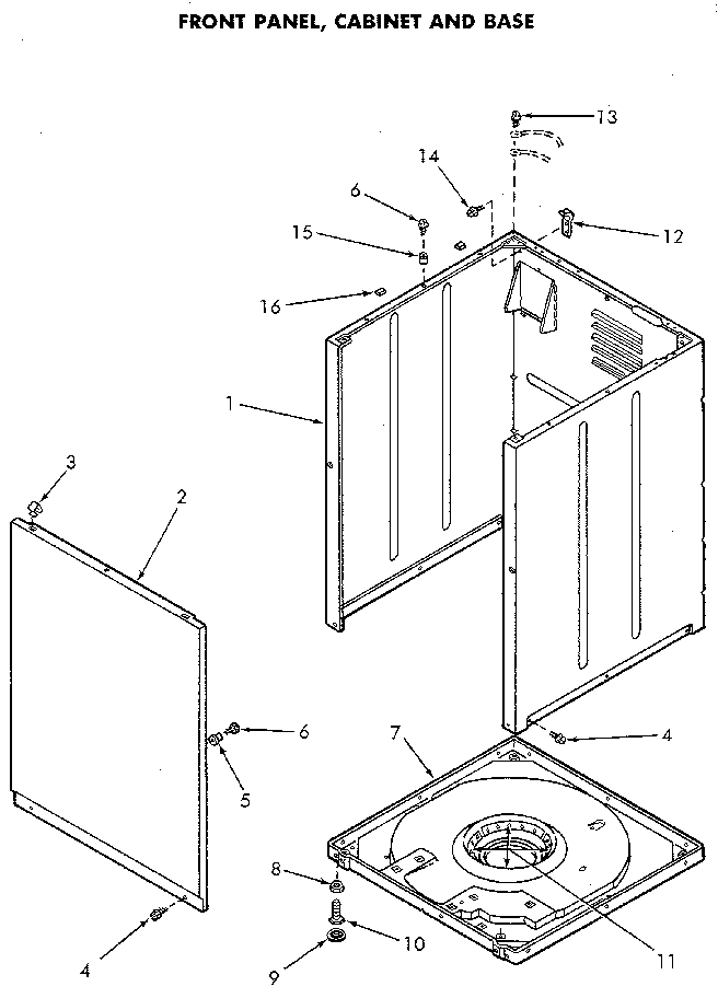 Speed Queen NA4821W33731 cabinet and base diagram