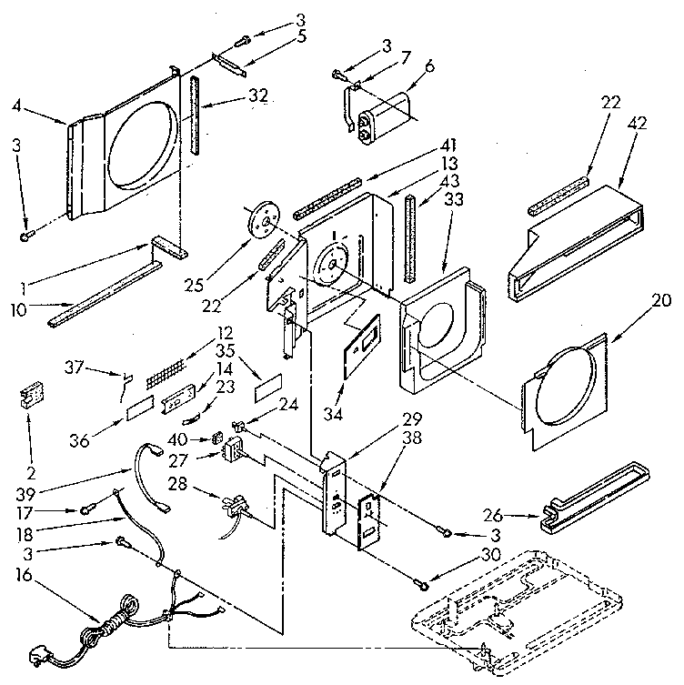 Sears 1068760693 air flow and control diagram