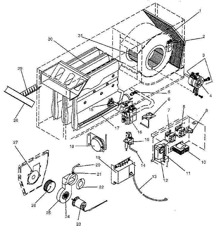 ICP NHGE075BG01 functional replacement parts diagram