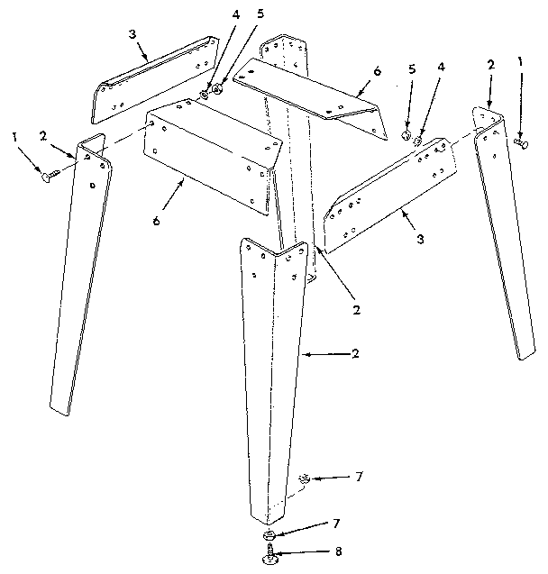 Craftsman 113298060 figure 6 - leg set diagram