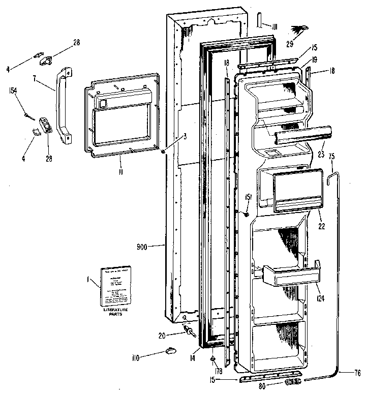 Kenmore 3639517810 freezer door diagram