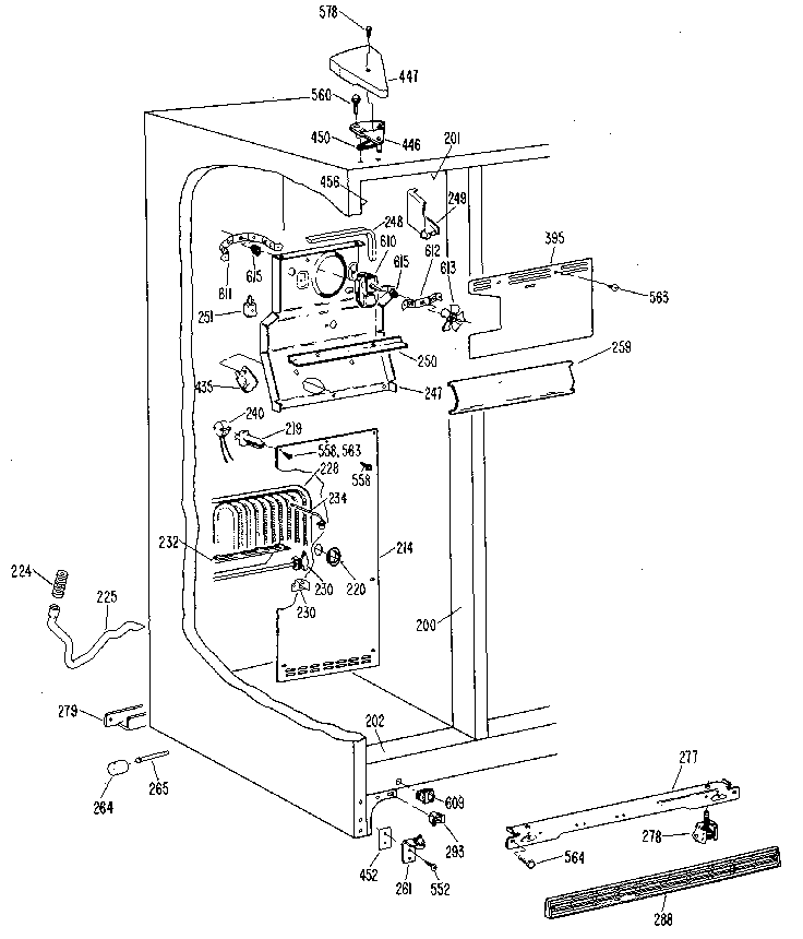 Kenmore 3639517810 freezer section diagram