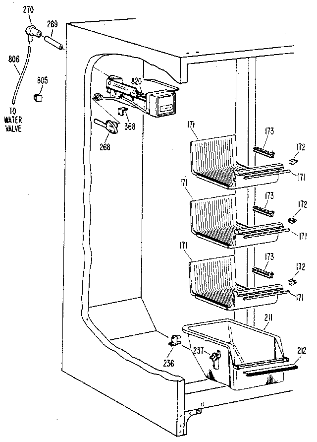 Kenmore 3639517810 freezer section diagram