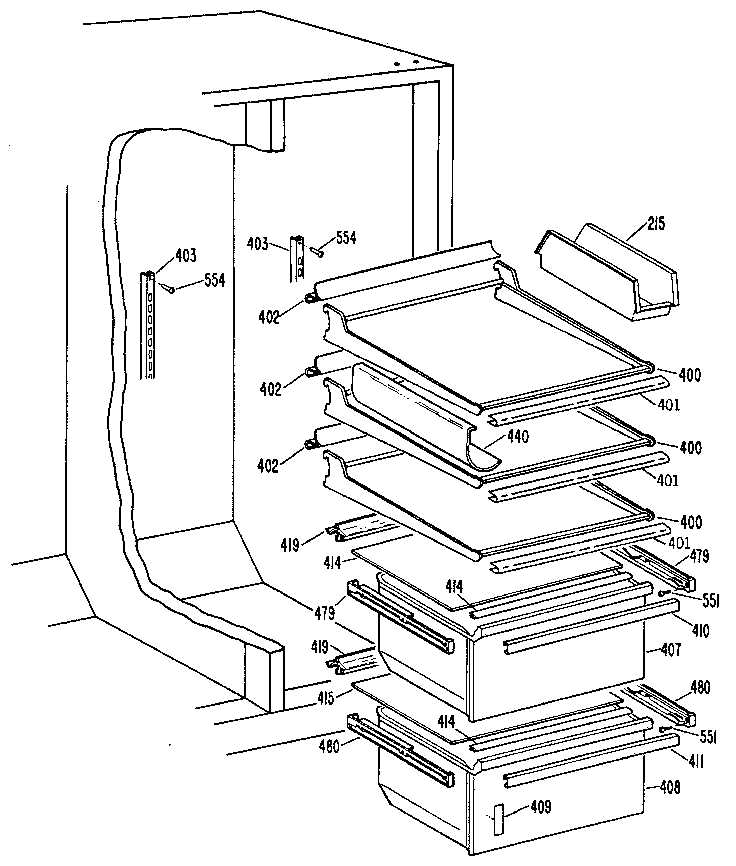 Kenmore 3639517810 fresh food section diagram