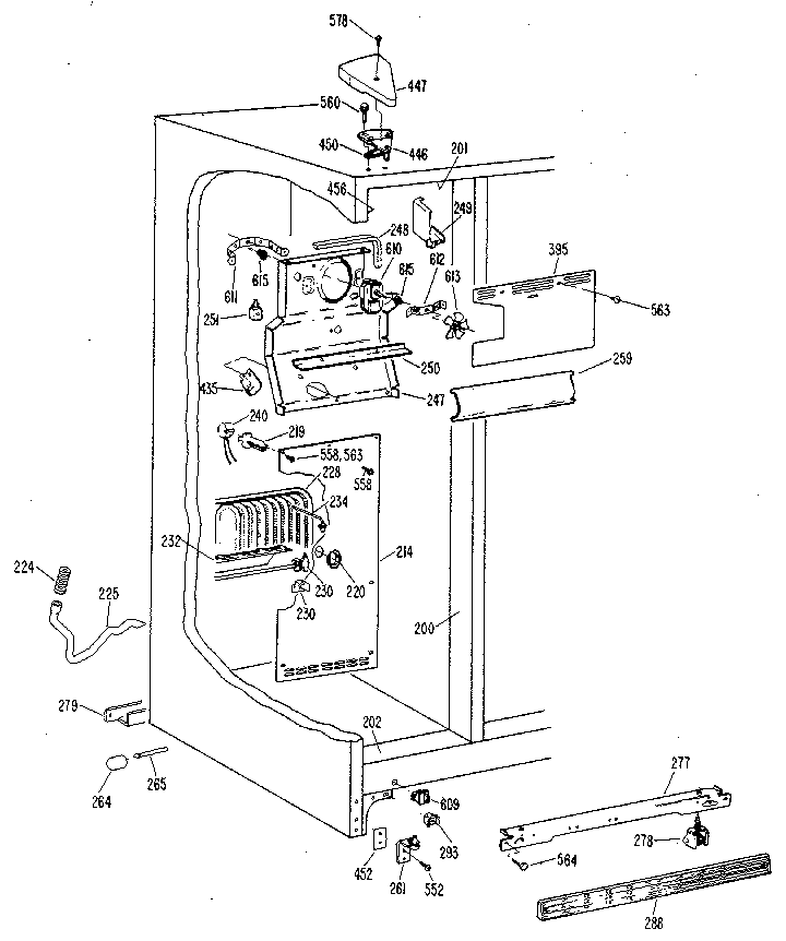 Kenmore 3639512410 freezer section diagram