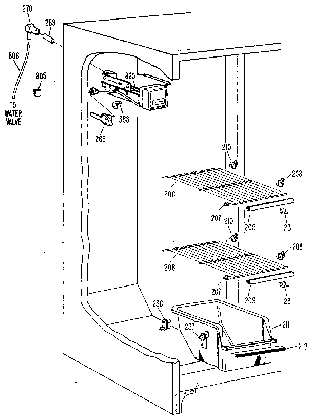 Kenmore 3639512410 freezer section diagram