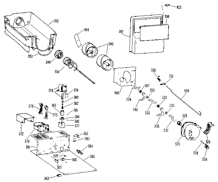 Kenmore 3639512410 ice bucket diagram