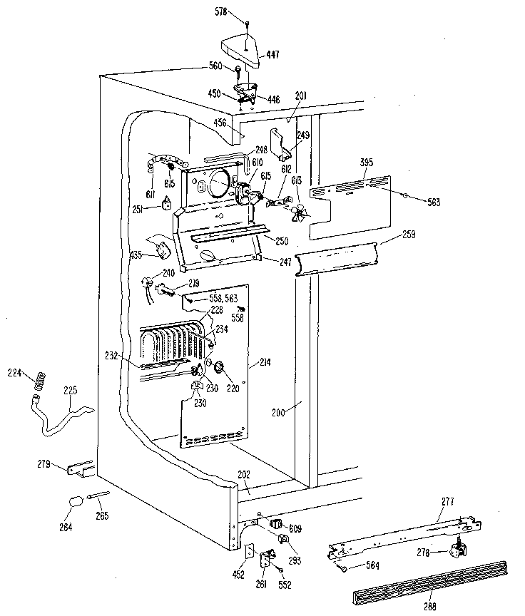 Kenmore 3639514780 freezer section diagram