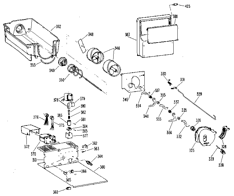 Kenmore 3639517820 ice bucket diagram