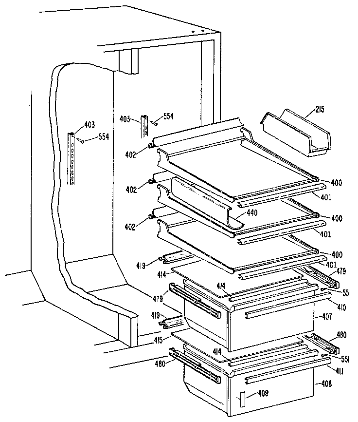 Kenmore 3639517820 fresh food section diagram
