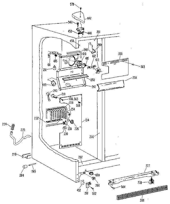 Kenmore 3639512780 freezer section diagram