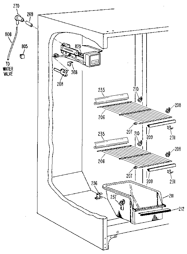 Kenmore 3639512780 freezer section diagram