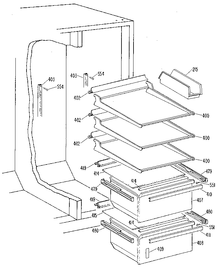 Kenmore 3639512780 fresh food section diagram