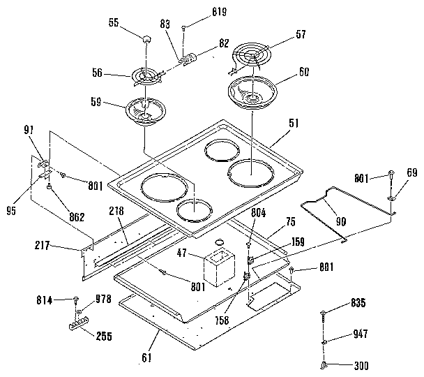 Kenmore 911455881C main top section diagram