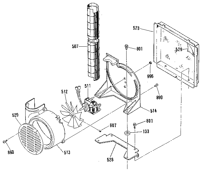 Kenmore 911455881C blower section diagram