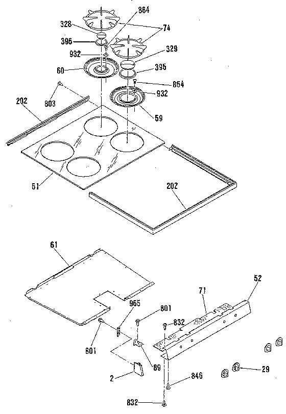 Kenmore 9117390994 main top section diagram