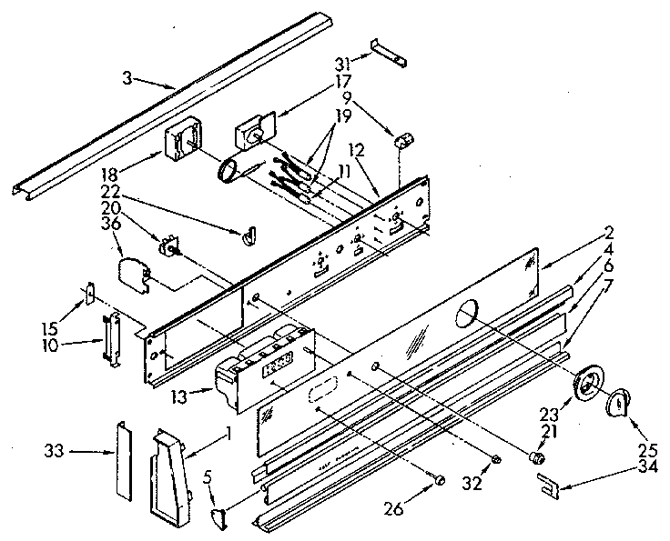 Kenmore 6654558950 control panel diagram