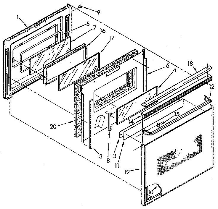 Kenmore 6654558950 door diagram