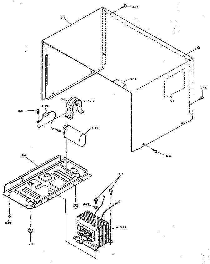 Sharp R-4A11 cabinet diagram