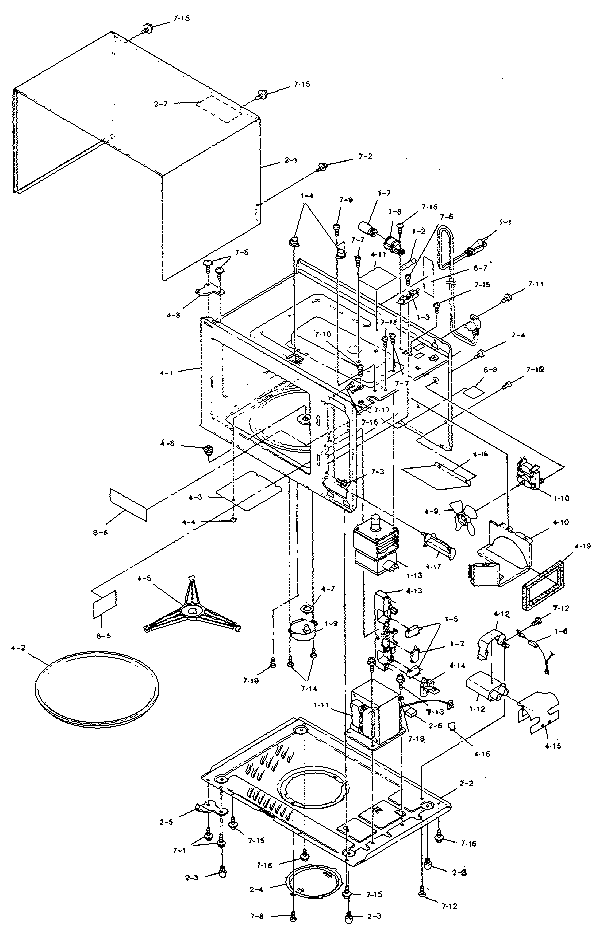 Sharp R-3A11 oven and cabinet diagram