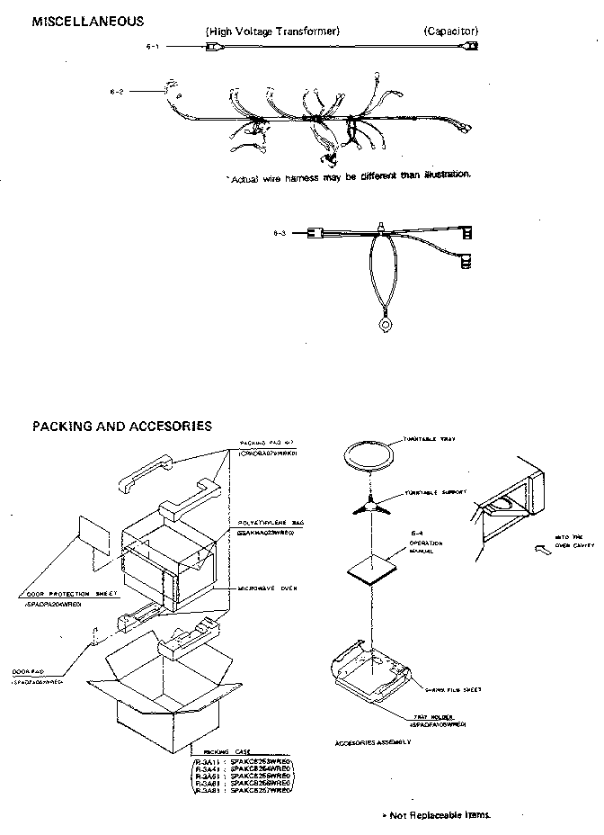 Sharp R-3A11 miscellaneous/accessories diagram