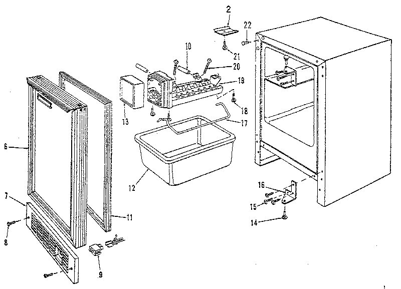 Kenmore 7679894150 cabinet parts and door diagram