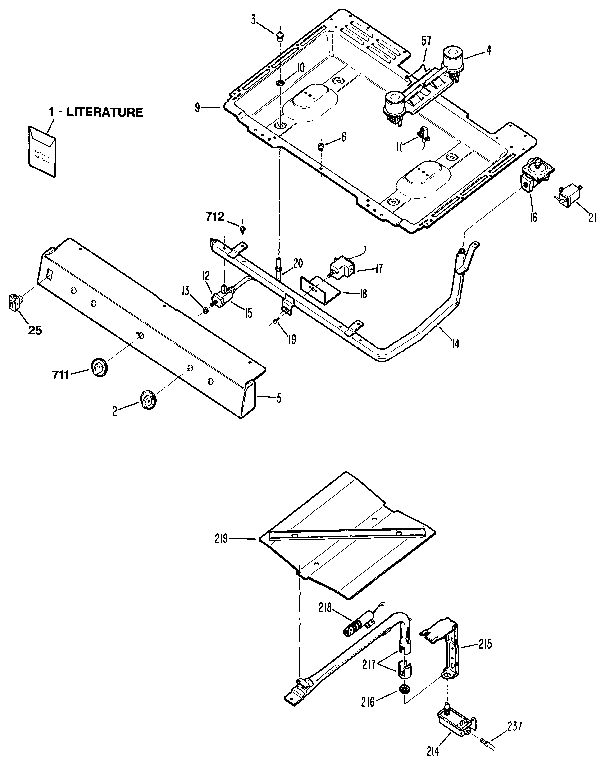 Kenmore 3627271590 burner section diagram