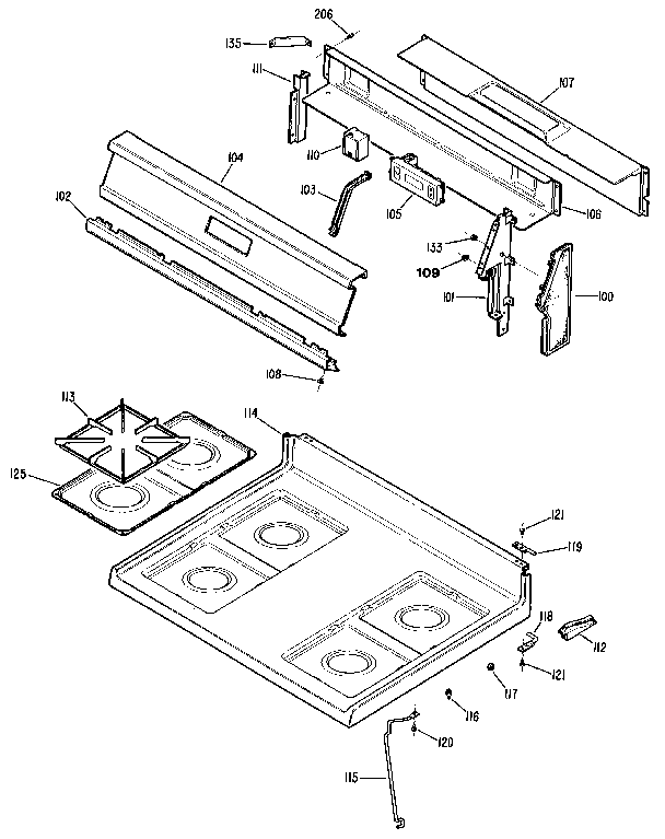Kenmore 3627271590 main top section diagram