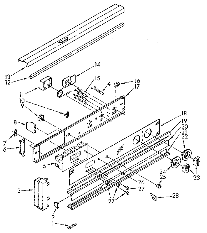 Kenmore 6654098992 control panel diagram