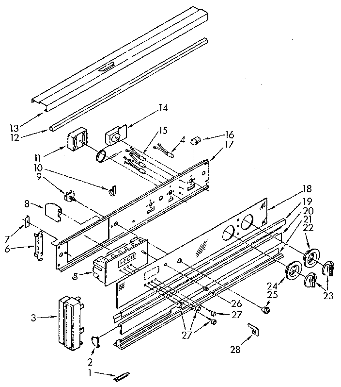 Kenmore 6654098912 control panel diagram