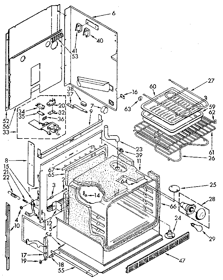 Kenmore 6654558992 oven diagram