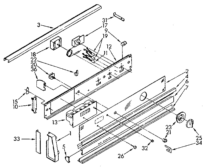 Kenmore 6654558992 control panel diagram