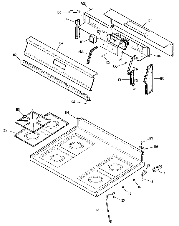 Kenmore 3627131890 main top section diagram