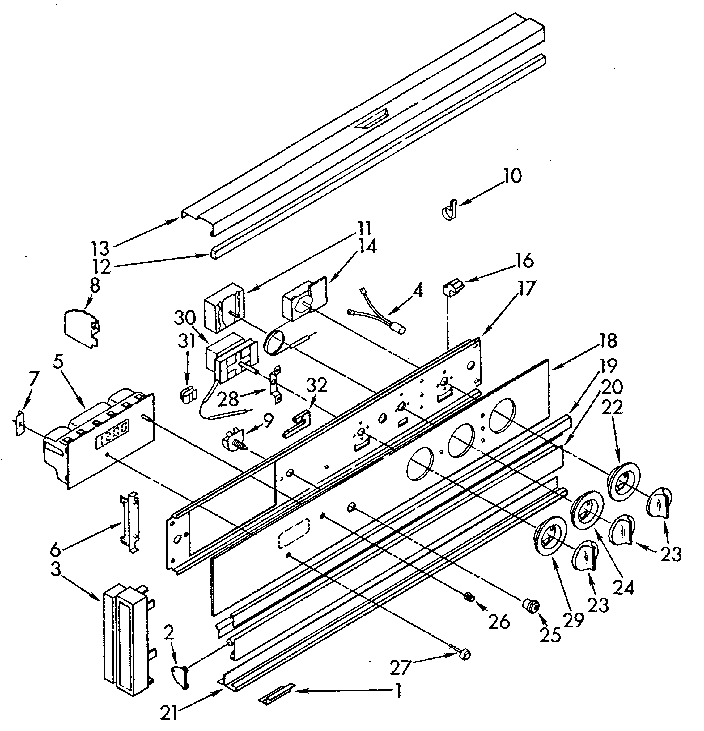 Kenmore 6654428912 control panel diagram