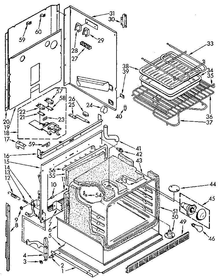 Kenmore 6654428912 upper oven diagram