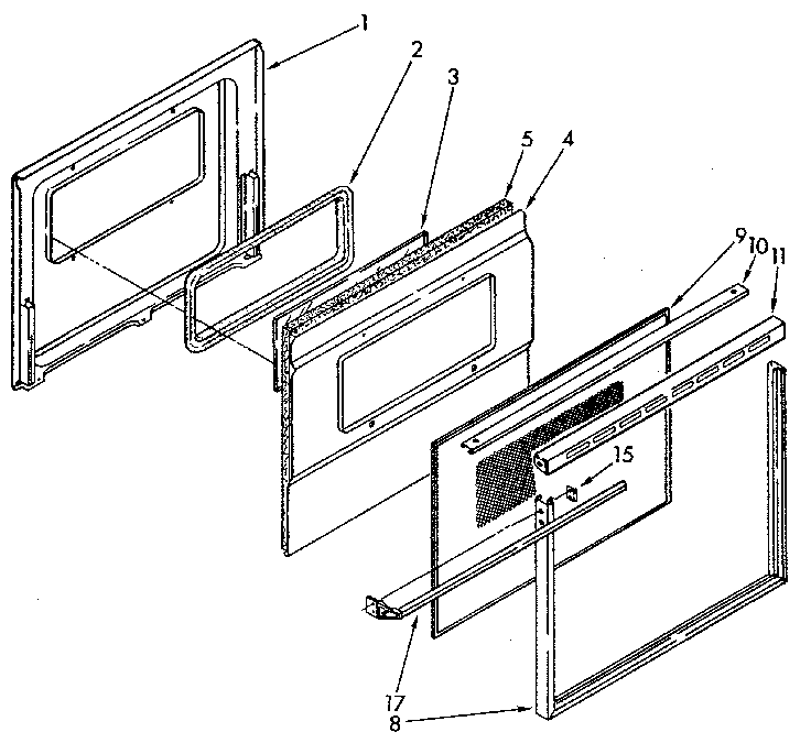 Kenmore 6654428912 lower oven door diagram