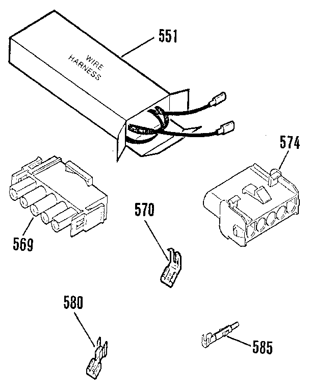 Kenmore 9114712990 wire harness and components diagram