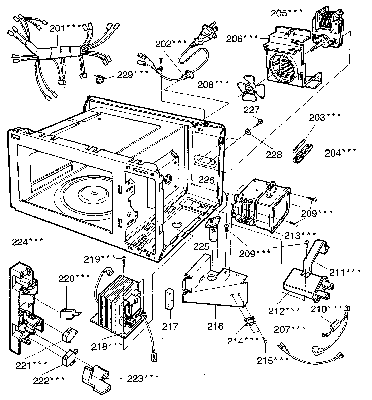 Kenmore 7218922281 switches and microwave diagram
