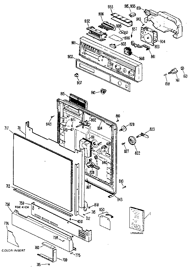 Kenmore 3631441590 escutcheon and door diagram