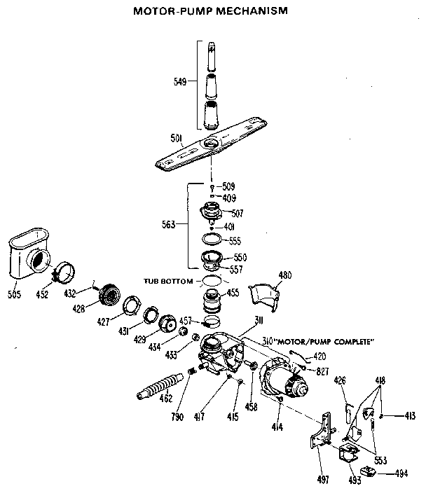 Kenmore 3631441590 pump and motor diagram