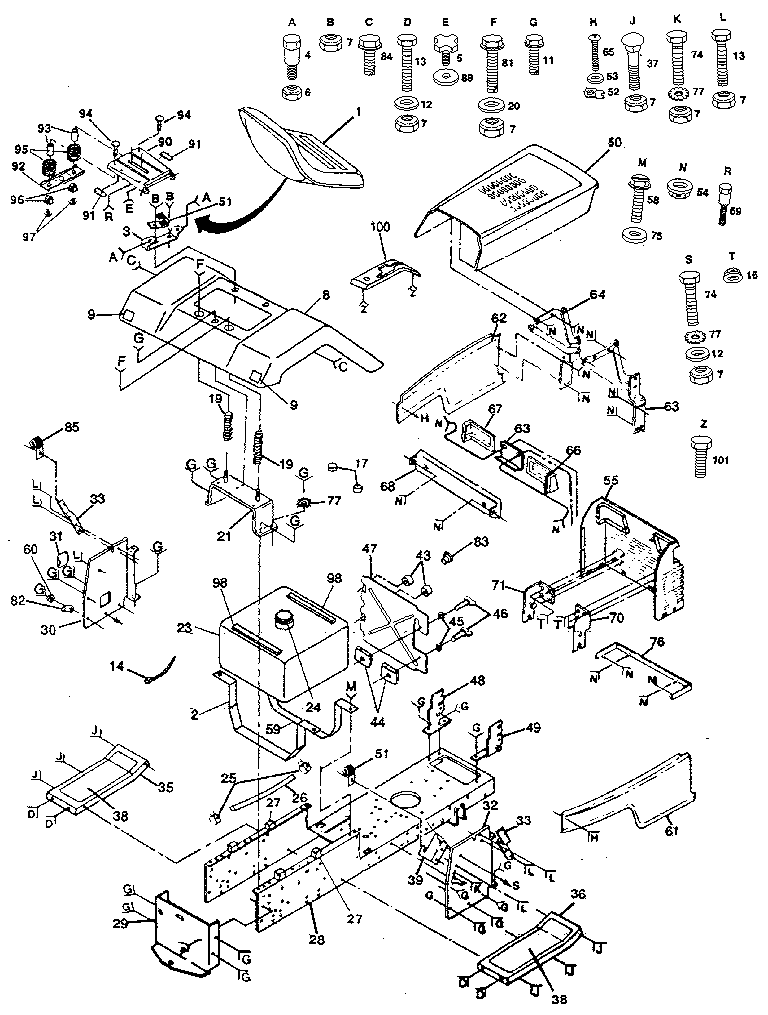 Craftsman 917255540-1987 chassis diagram
