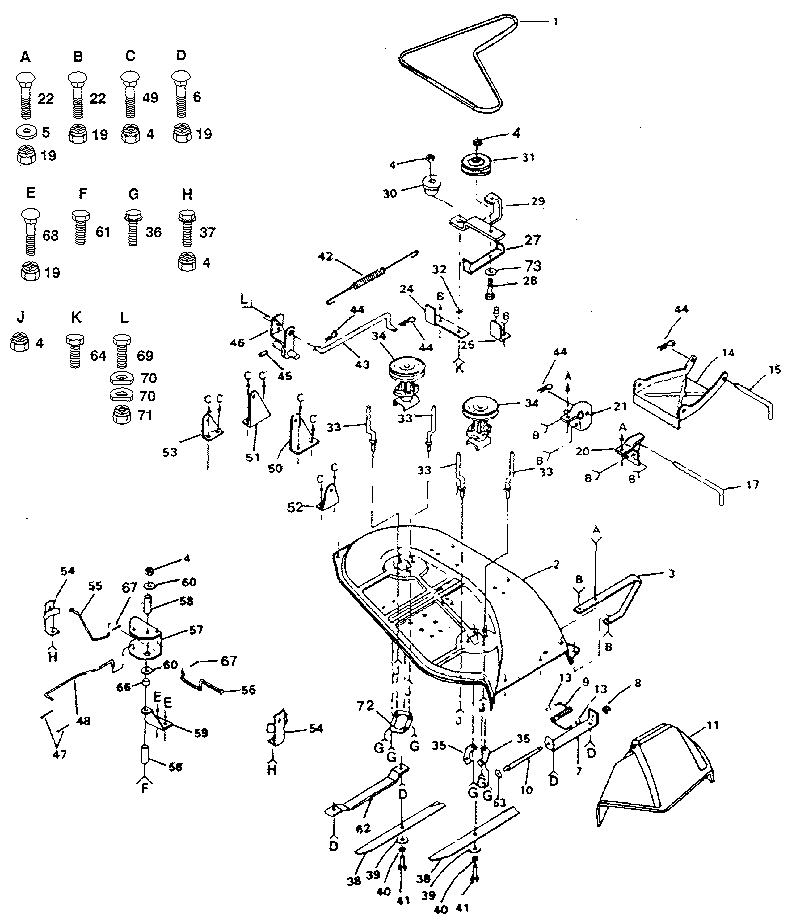 Craftsman 917254651 mower deck diagram