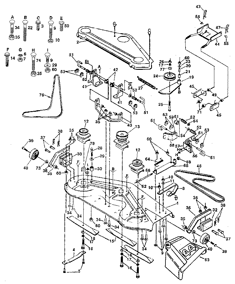 Craftsman 917255950 44" mower diagram