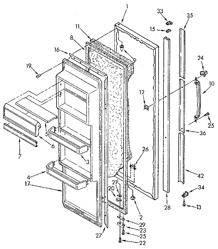 Kenmore 1069512380 refrigerator door diagram