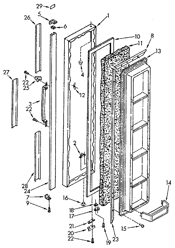 Kenmore 1069512380 freezer door diagram