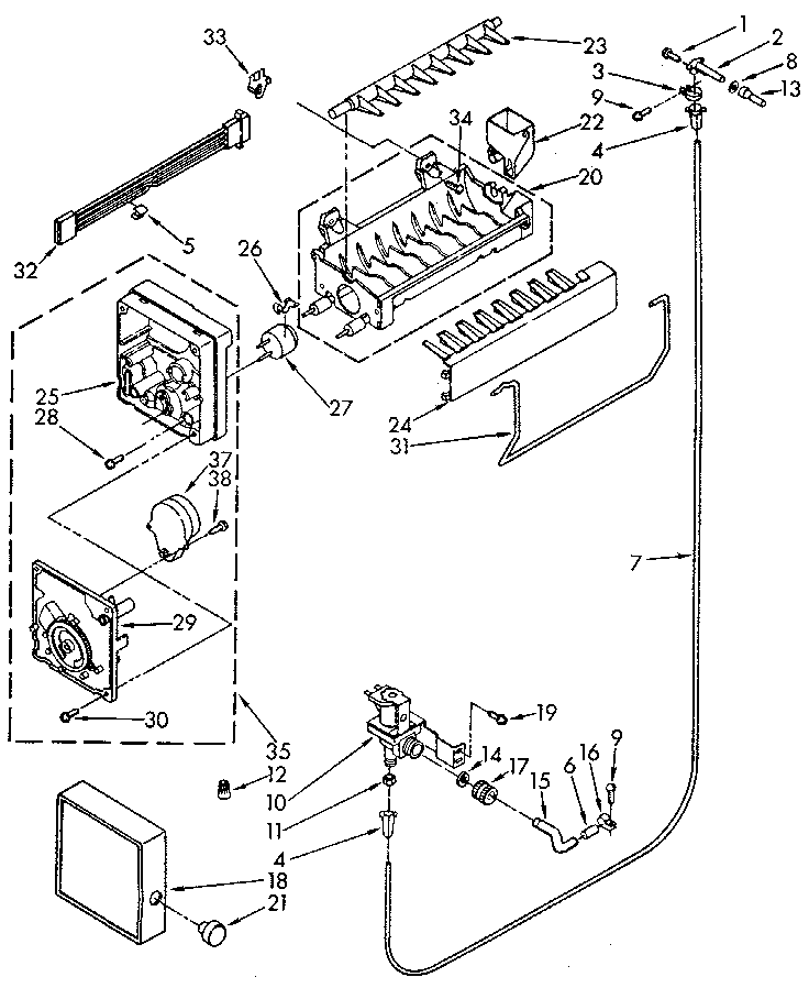 Kenmore 1069512380 icemaker diagram